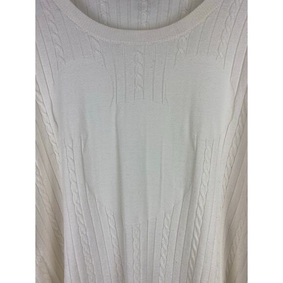 Disney Size 3 Cream Rayon Nylon Blend Mickey Mouse Crew Neck Pullover Sweater - Picture 2 of 7